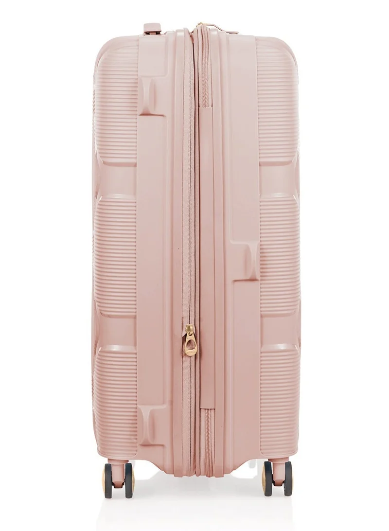 AMERICAN TOURISTER 69 cm / 25 inch Instagon Suitcase, Check-In Size 69 cm / 25 inch, 4 Double Wheels, Hard Top, Polypropylene, Peach Blossom|DuoSaf™ Security Zipper|TSA 008 Lock|Optimov™ Shock Absorbing Wheels|Expandable - 3 Years International Warranty  | Best Price UAE